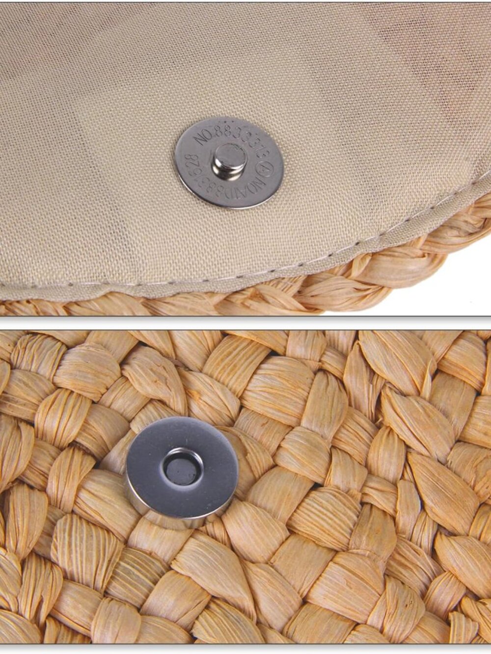 Straw Clutch Purses for Women Summer Beach Bags Envelope Woven Clutch Handbags - Picture 6 of 9
